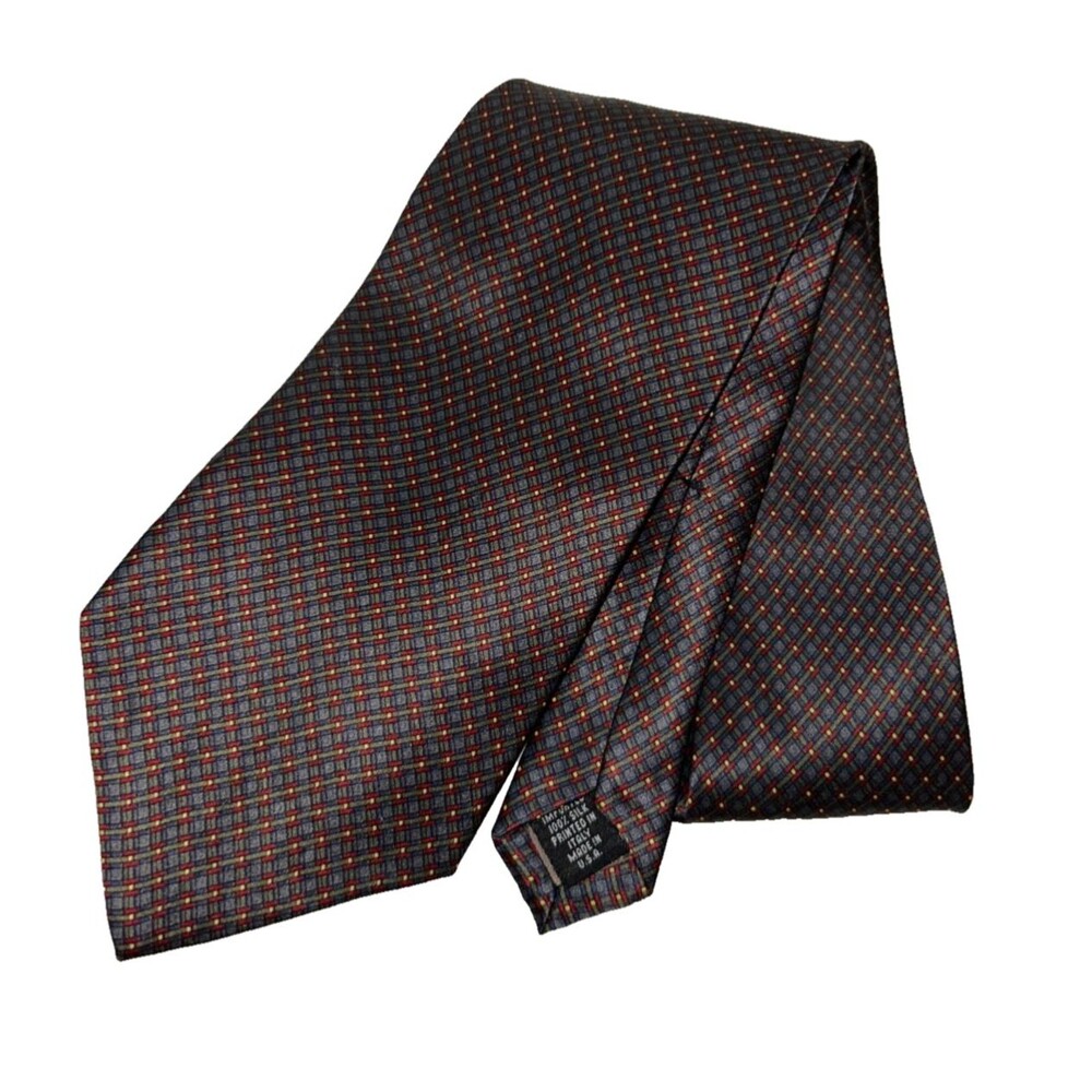 John Henry Men's Vintage Silk Plaid Tie Made in USA